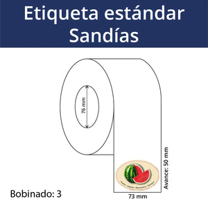 Etiqueta estándar para Sandías