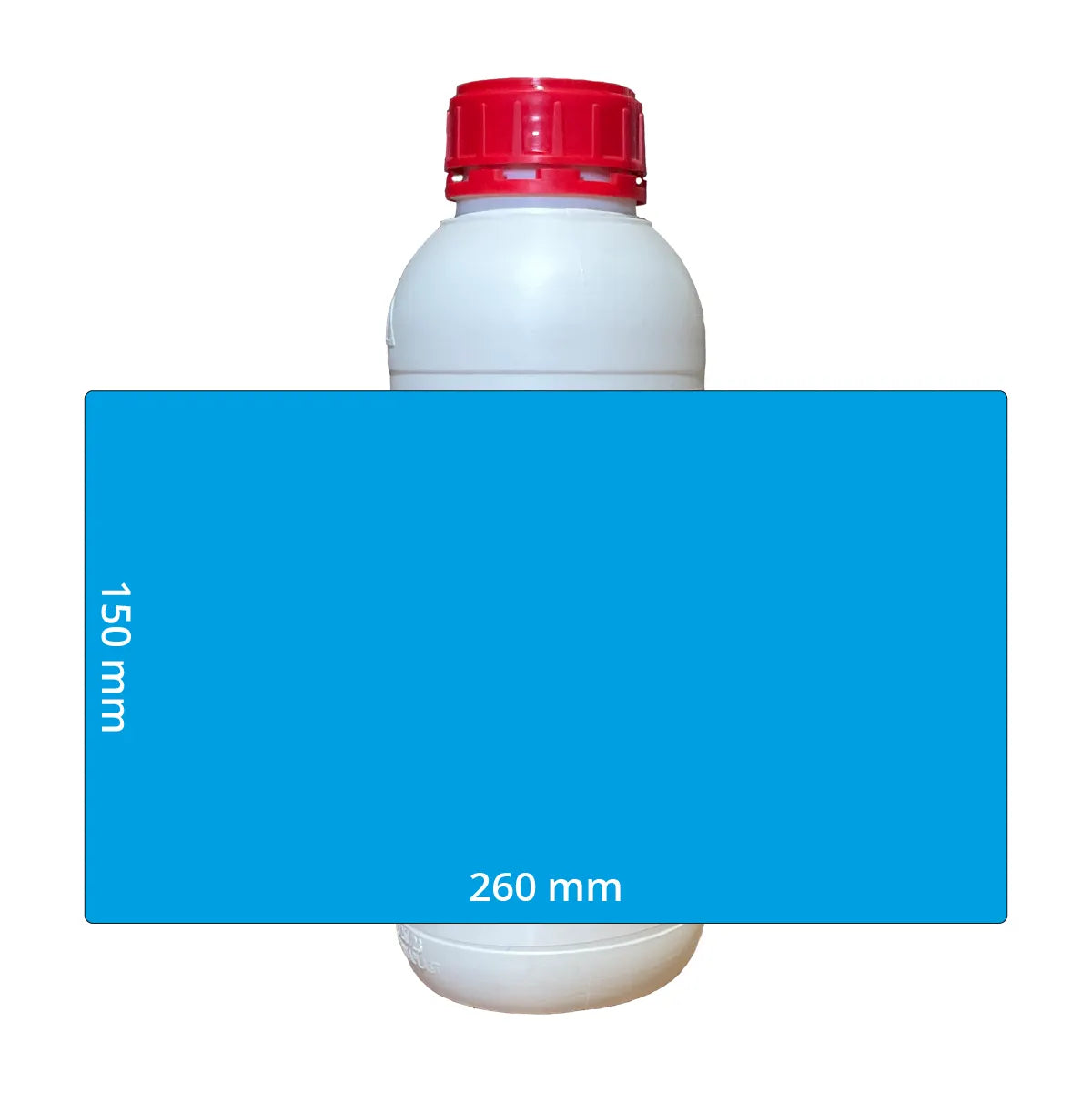 Etiquetas tamaño estándar envases 1 L Personalizadas Tamaño 260X150 Polipropileno blanco-Etiquetaonline