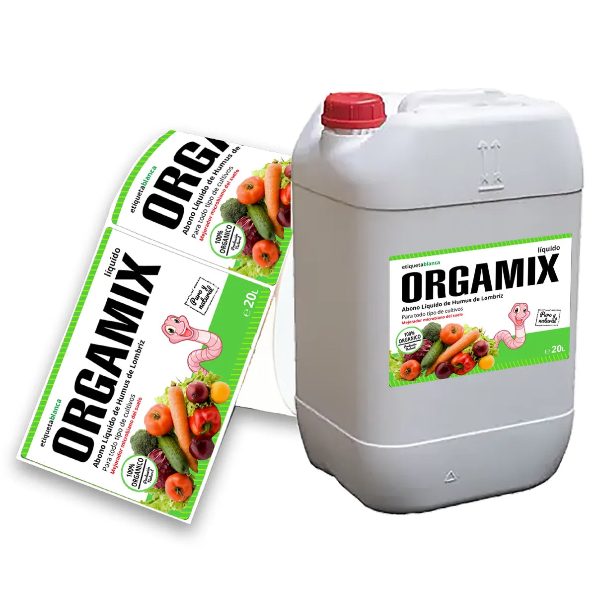 Etiquetas tamaño estándar envases 20 L Personalizadas Tamaño 210X150 Polipropileno blanco-Etiquetaonline