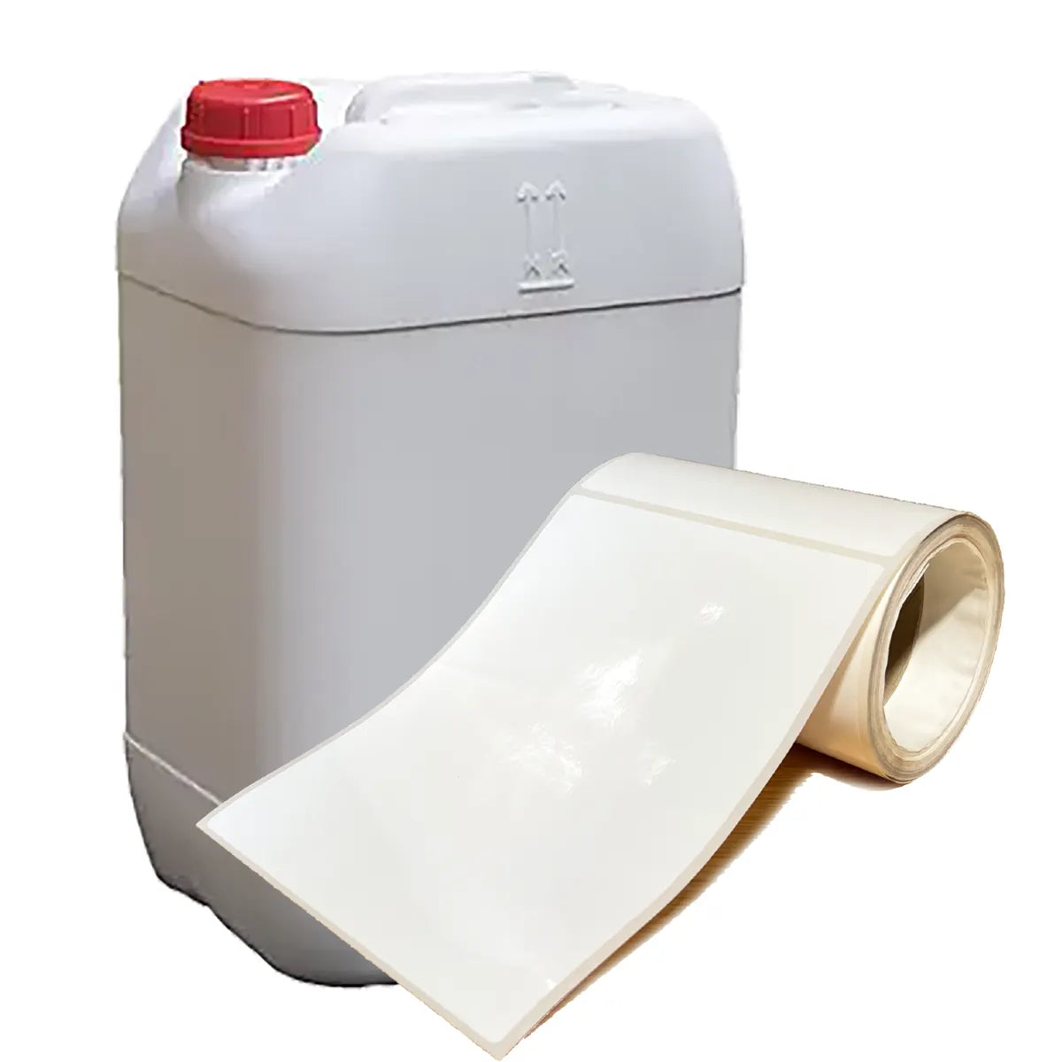 Etiquetas tamaño estándar envases 20 L Personalizadas Tamaño 210X150 Polipropileno blanco-Etiquetaonline
