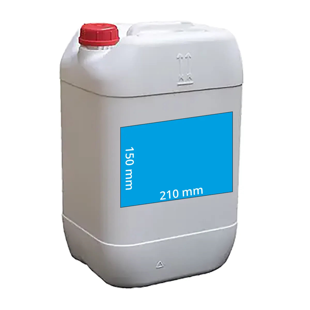 Etiquetas tamaño estándar envases 20 L Personalizadas Tamaño 210X150 Polipropileno blanco-Etiquetaonline