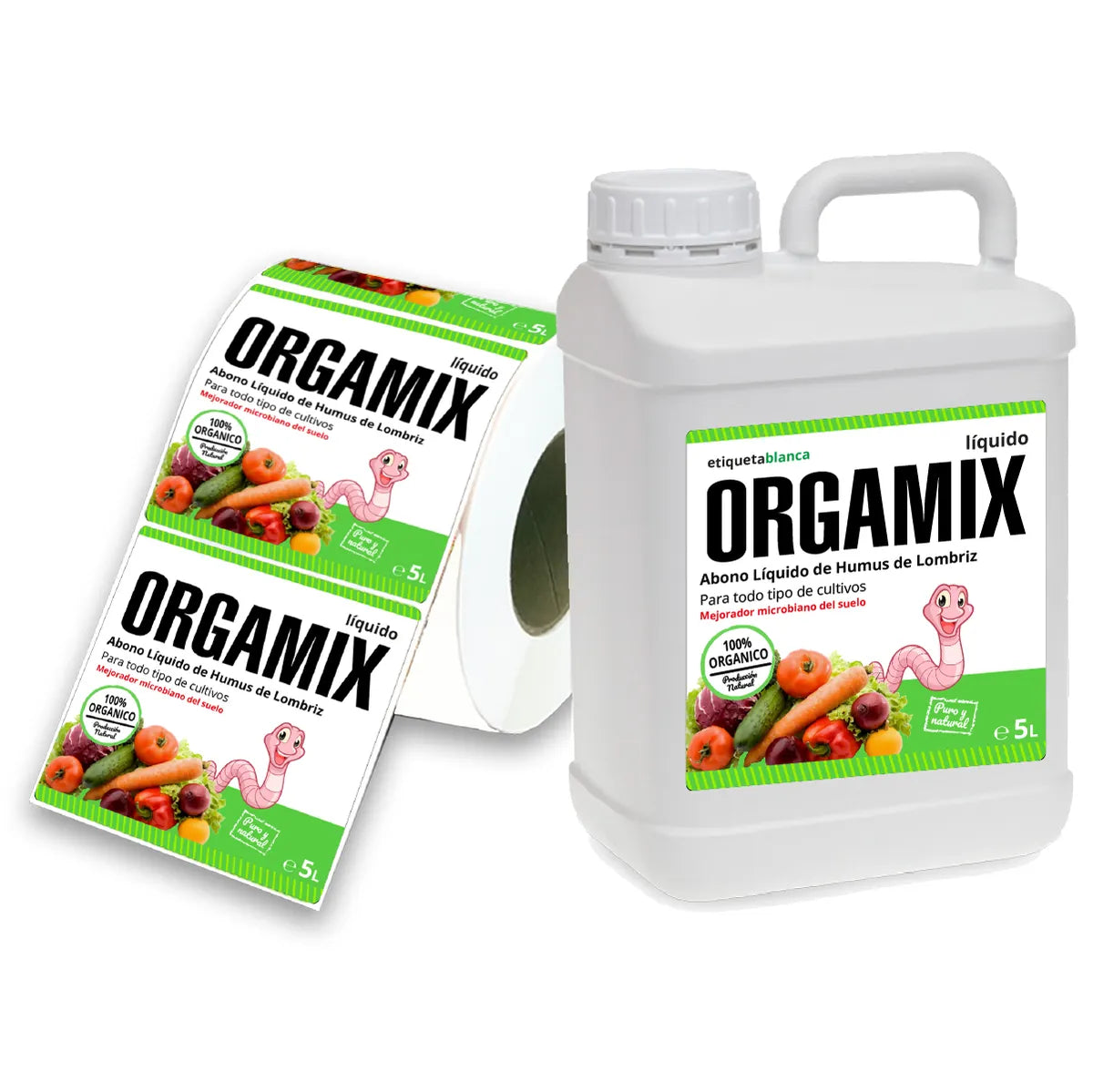 Etiquetas tamaño estándar envases 5 L Personalizadas Tamaño 150X150 Polipropileno blanco-Etiquetaonline