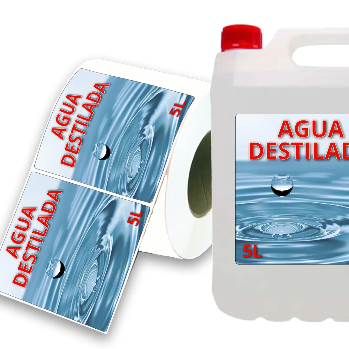 Etiquetas Agua destilada 5 L-Etiquetaonline