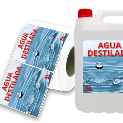 Etiquetas Agua destilada 5 L-Etiquetaonline