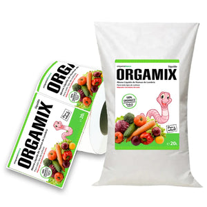 Etiquetas para sacos 25 Kg Personalizadas Tamaño 210X150 Polipropileno blanco