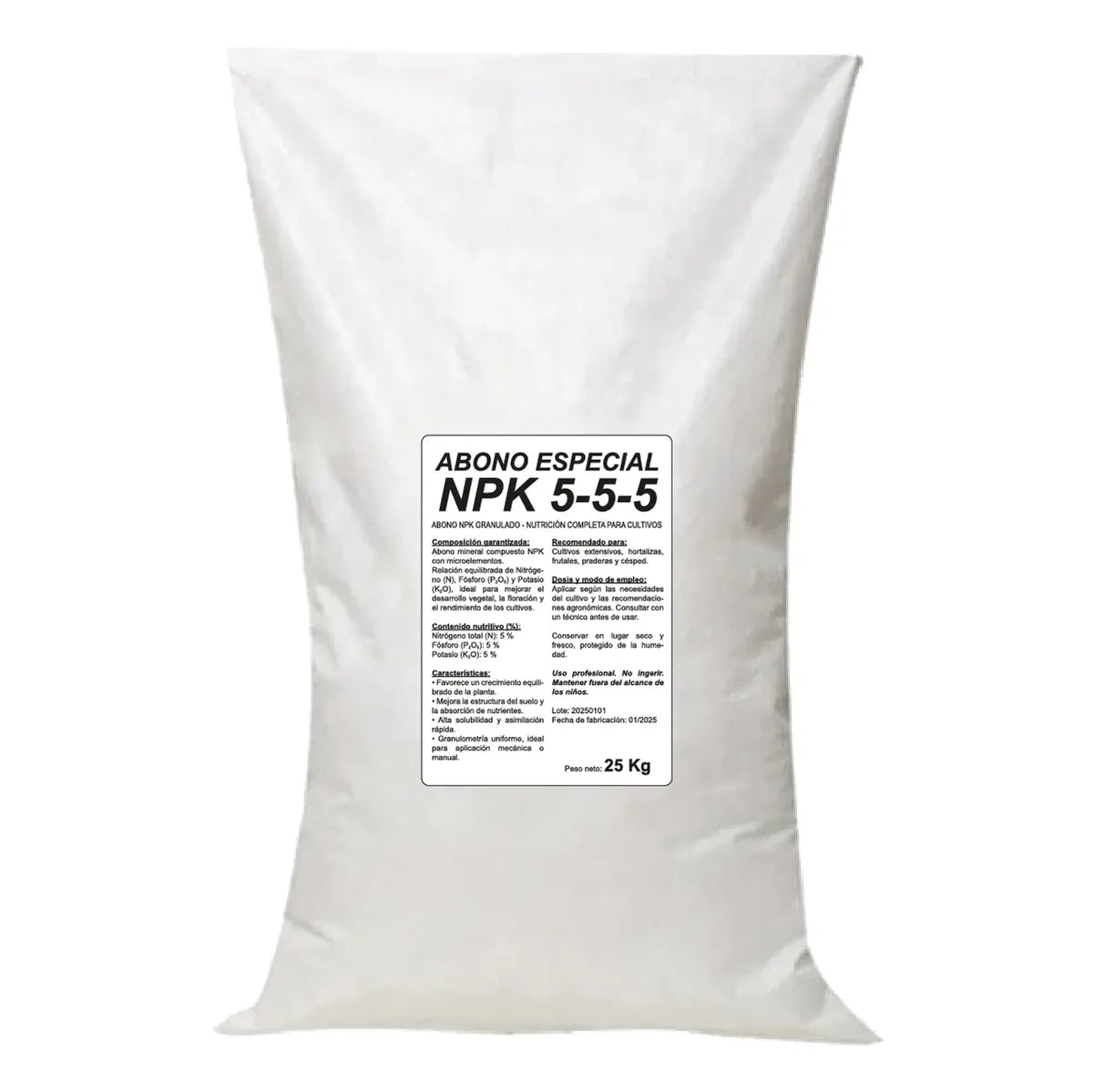 Etiquetas para sacos 25 Kg Personalizadas Tamaño 210X150 Polipropileno blanco-Etiquetaonline